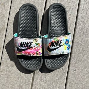 Nike floral slides